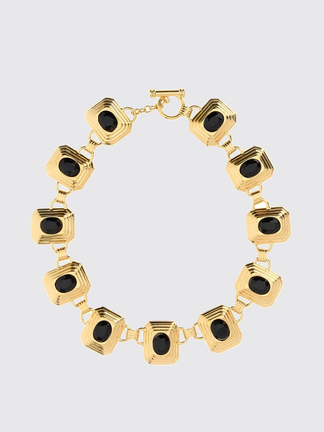 Alessandra Rich Crystal-Embellished Brass Choker Necklace · OS