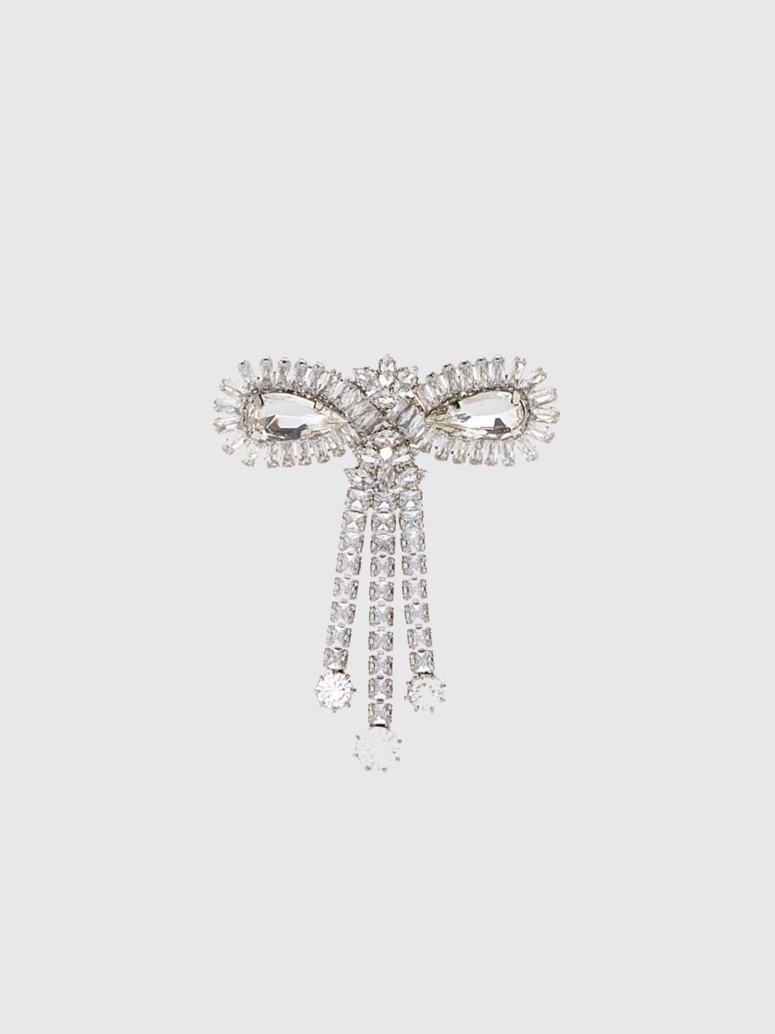 Alessandra Rich Rigid Metal Brooch with Crystal Embellishment