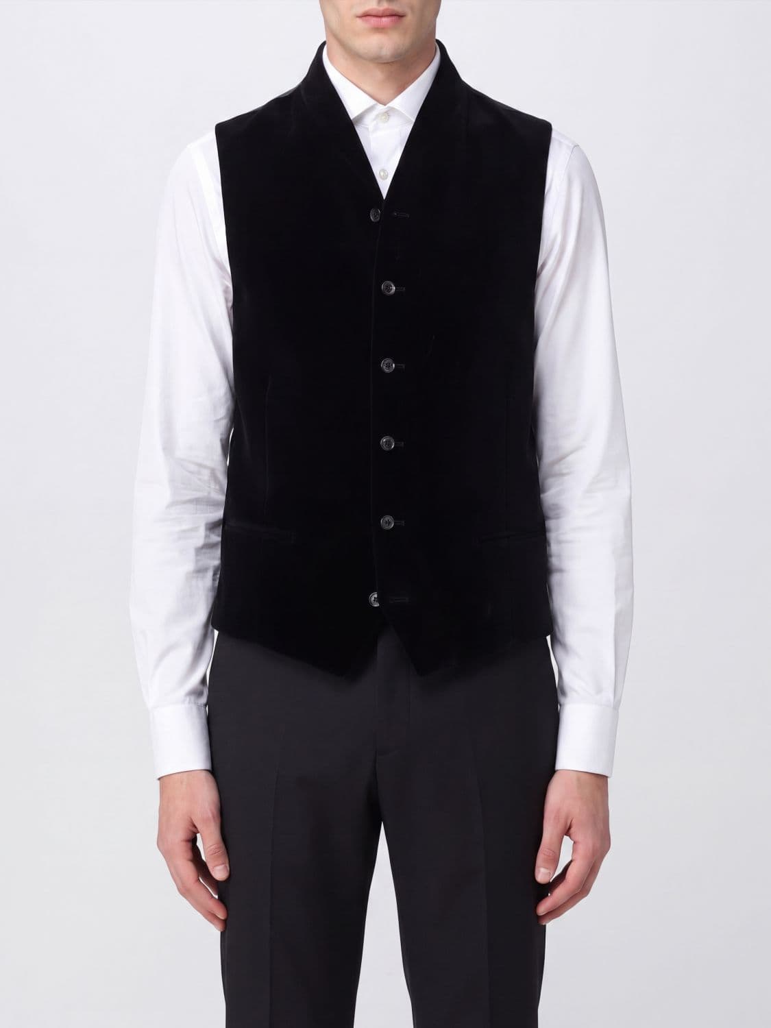 Giorgio Armani Single-Breasted Tailored Velvet V-Neck Waistcoat