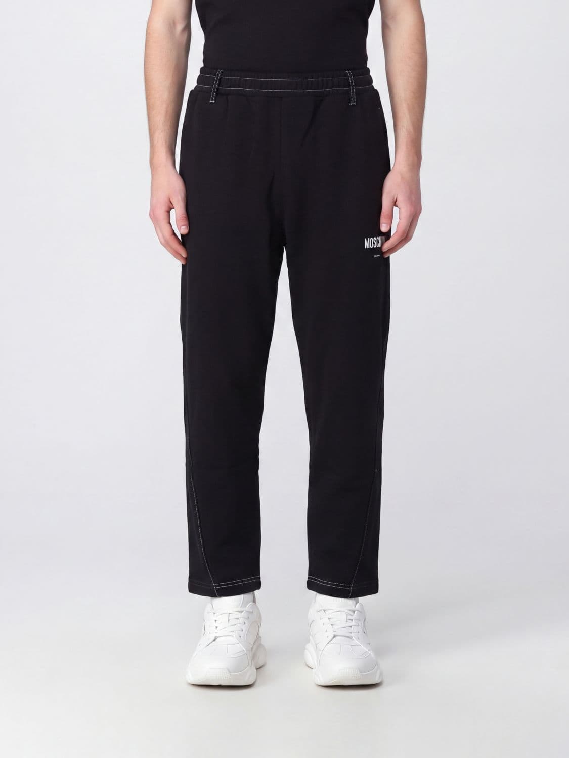 Moschino Couture Cotton Jogging Trousers with Contrast Printed Logo