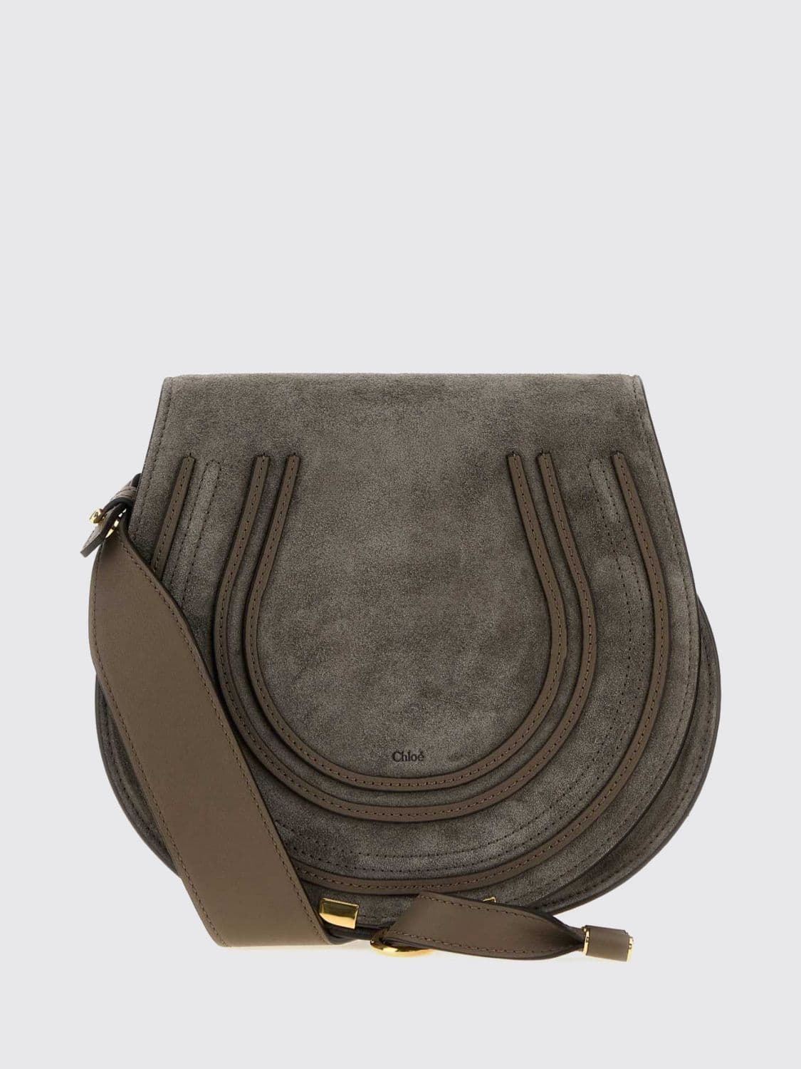 Chloé Marcie Mini Crossbody Bag in Suede Calfskin with Flap Closure · OS