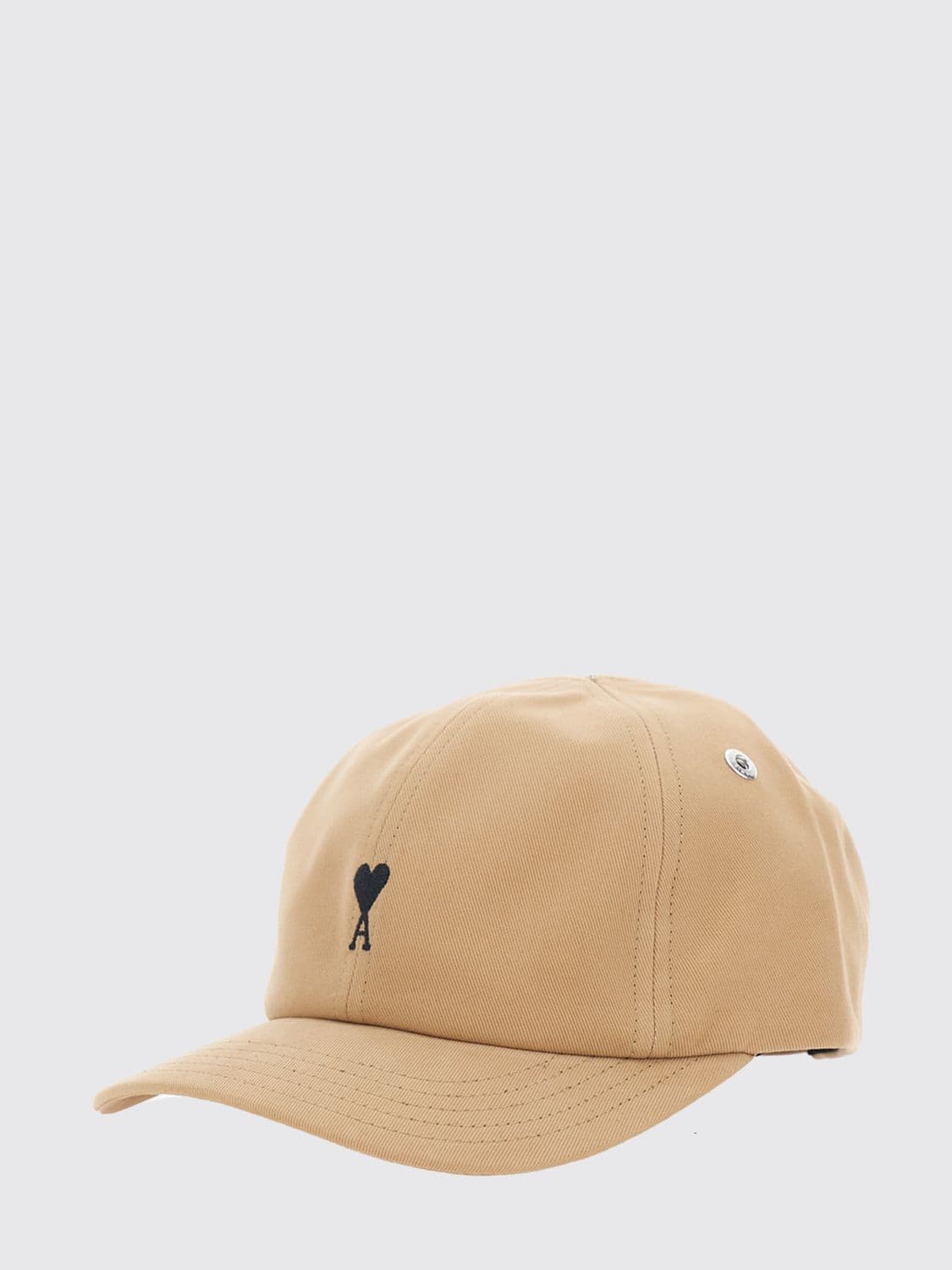 Ami Paris Beige Cotton Baseball Cap with Logo · OS