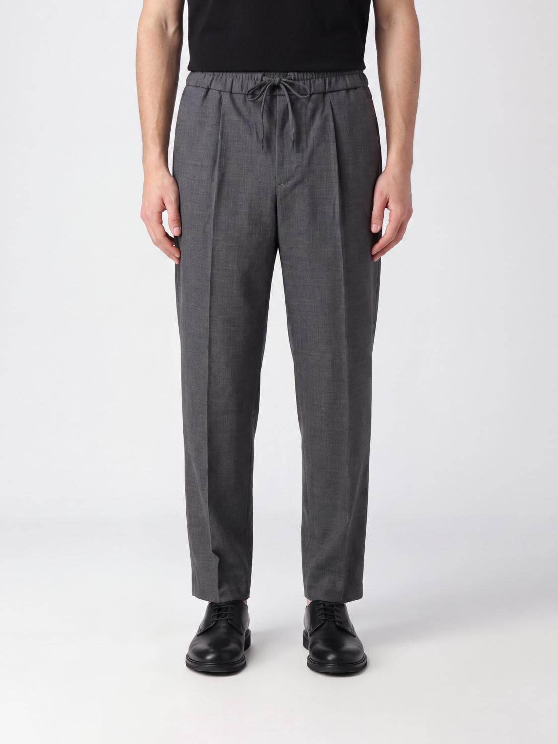 Ami Paris Casual Cotton Trousers with Elasticated Drawstring Waist