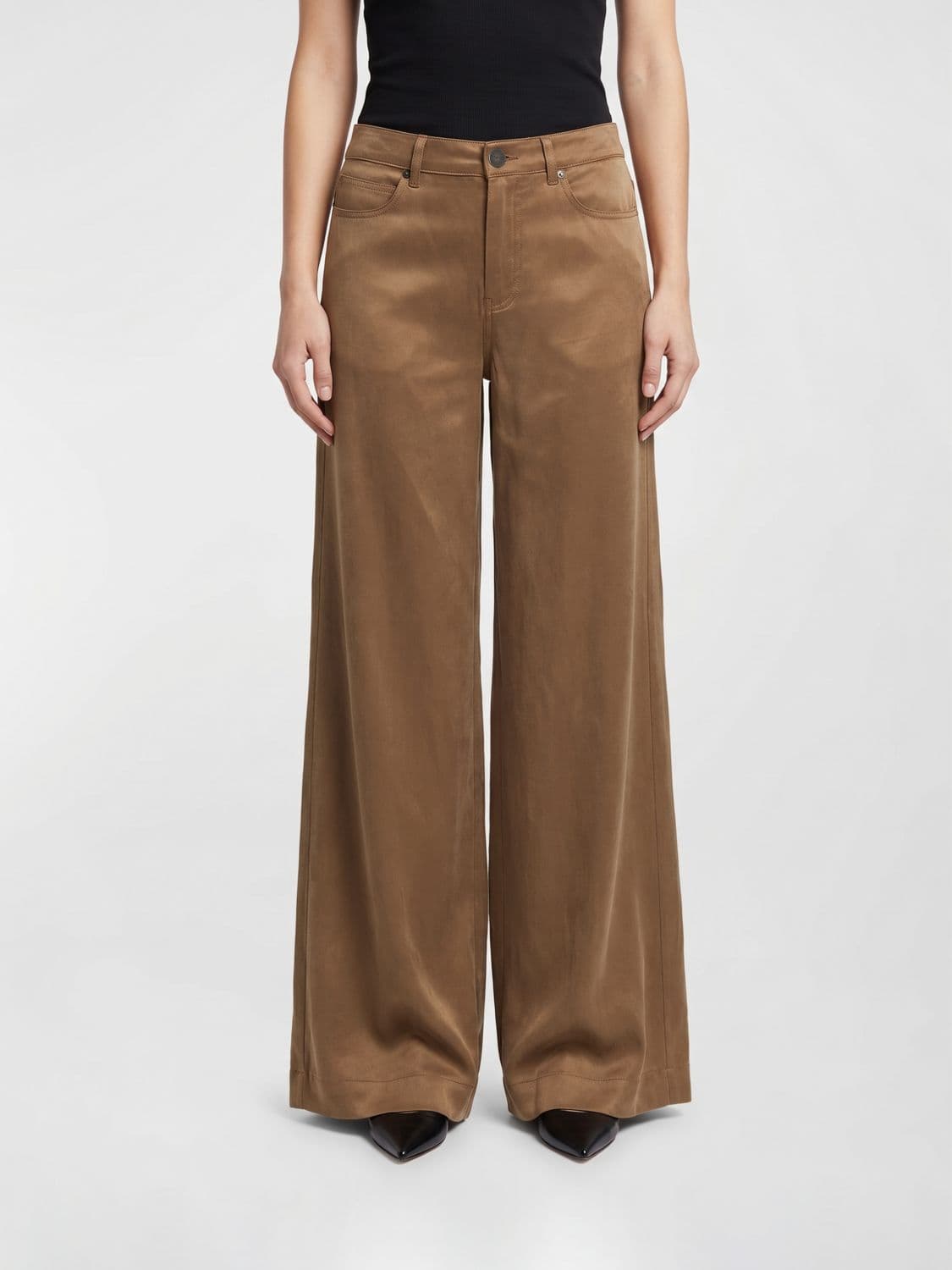 Pinko Porta Viscose Blend Flared Trousers with Love Birds Logo