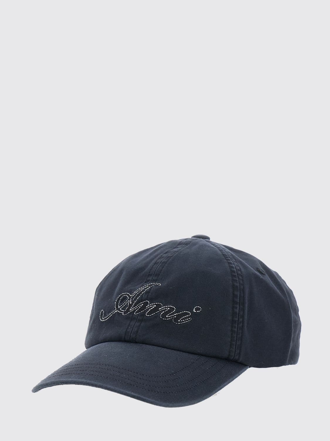 Ami Paris Black Cotton Baseball Cap with Logo