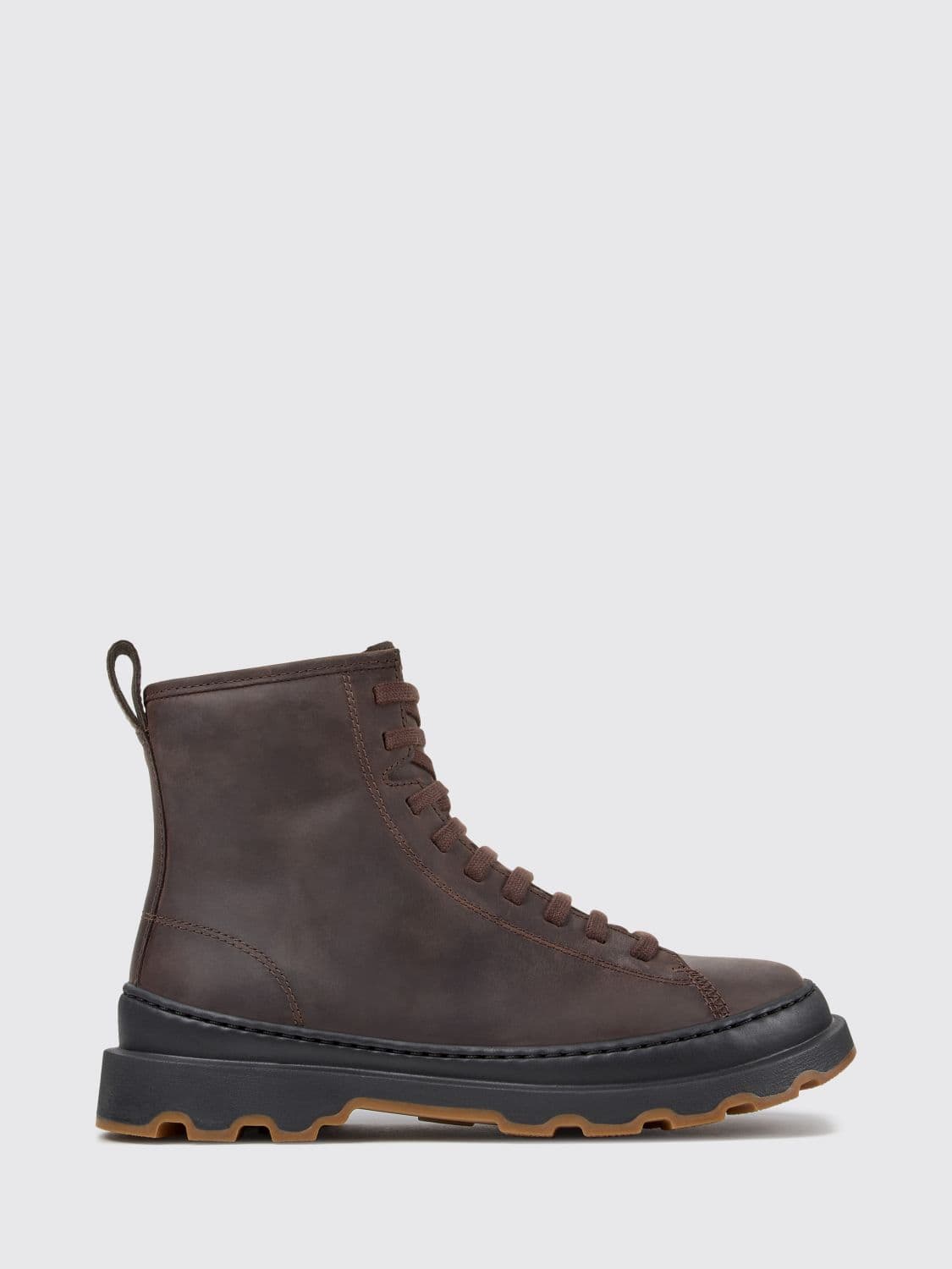 Camper Brutus+ Lace-Up Nubuck Combat Boots with Lug Sole