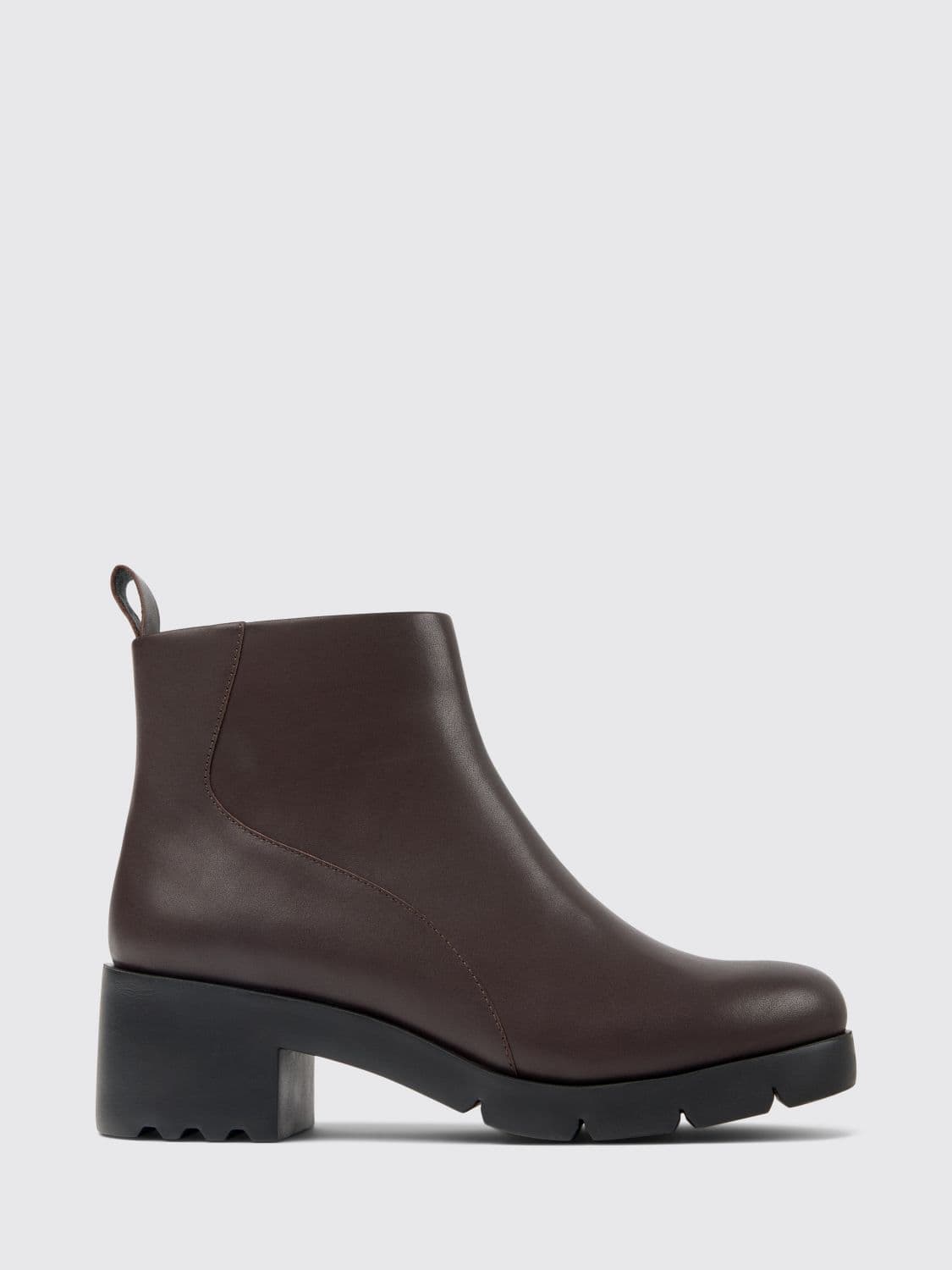 Camper Wanda Smooth Leather Biker Boots with Side Zip
