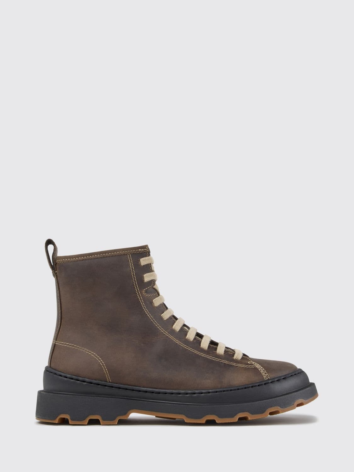 Camper Brutus+ Distressed-Effect Nubuck Lace-Up Combat Boots