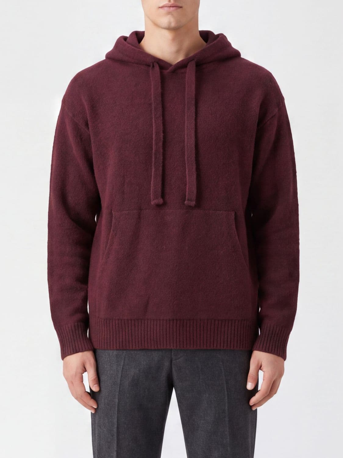 Laneus Cashmere and Silk Blend Hoodie with Pouch Pocket
