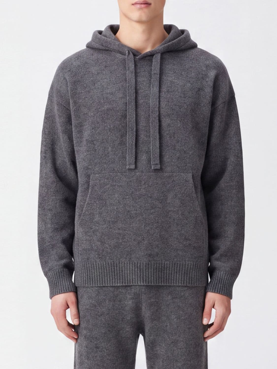 Laneus Cashmere and Silk Blend Hoodie with Pouch Pocket