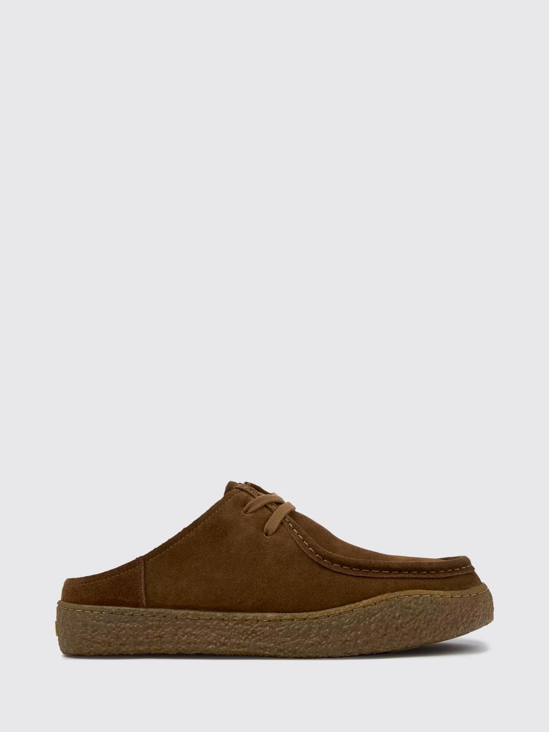 Camper Peu Terreno Suede Mules with Raised Apron Seam