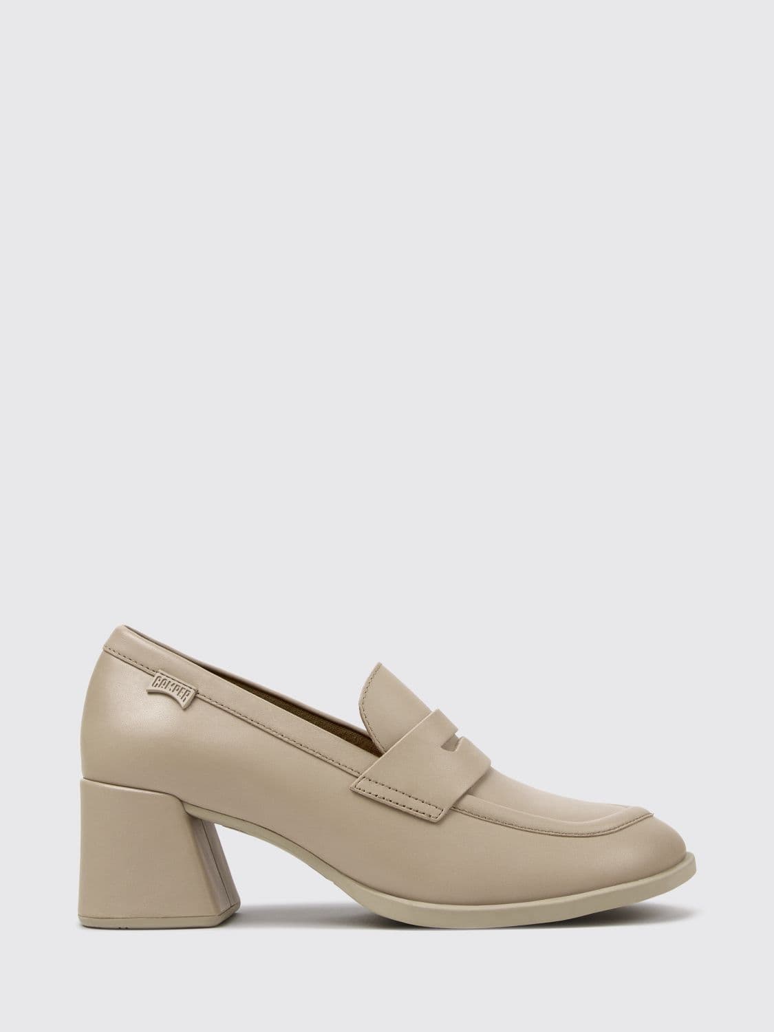 Camper Kora Smooth Leather Loafers with Strap and Medium Heel