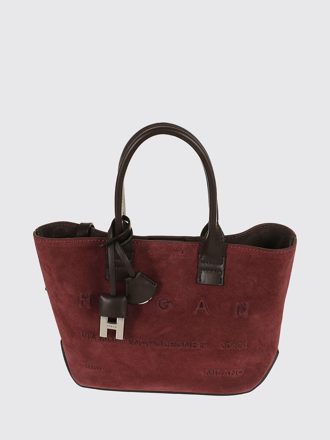 Hogan Address Mini Leather Handbag with Double Handle and Charm · OS