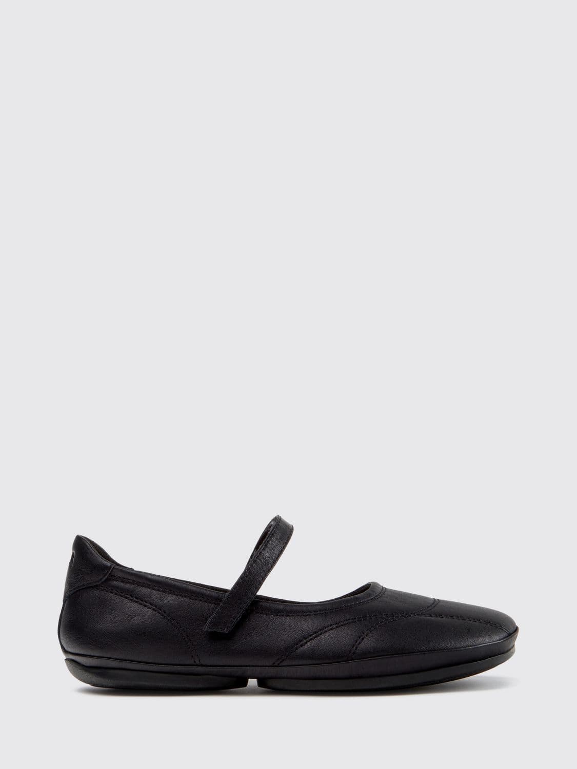 Camper Right Nina Leather Mary Jane Flats with Velcro Strap