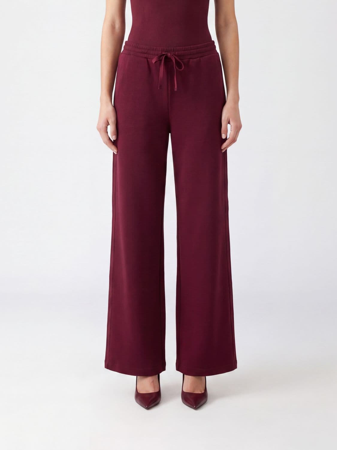 Twinset Wide-Leg Jersey Jogging Trousers with Drawstring