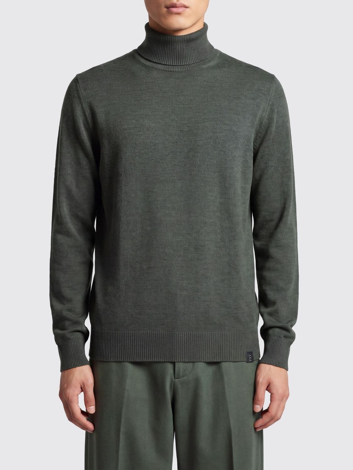 Fay Pure Virgin Wool Turtleneck Jumper with Ribbed Collar