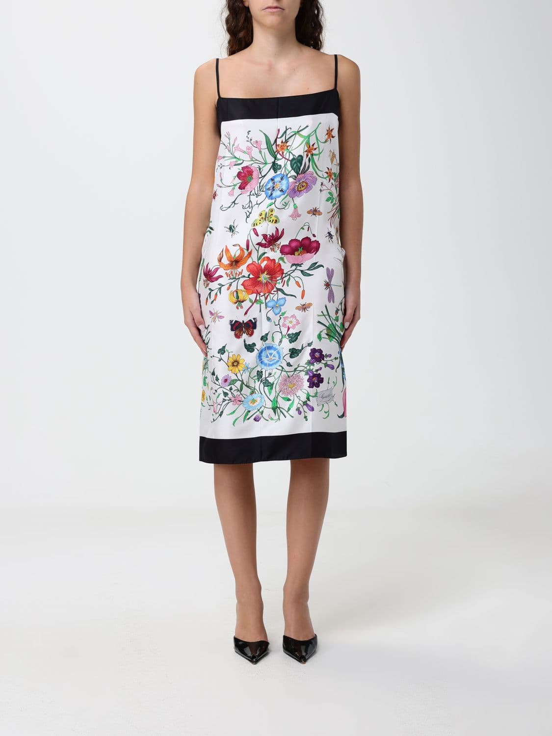 Gucci Floral Print Silk Midi Slip Dress