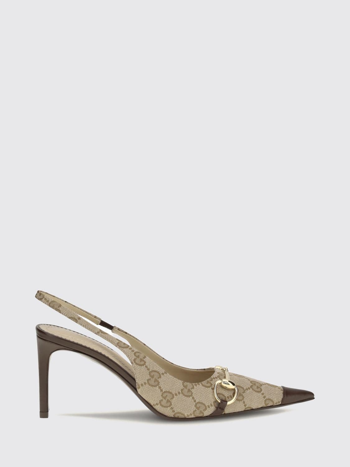 Gucci GG Jacquard Slingback Pumps with Horsebit Detail and Stiletto Heel