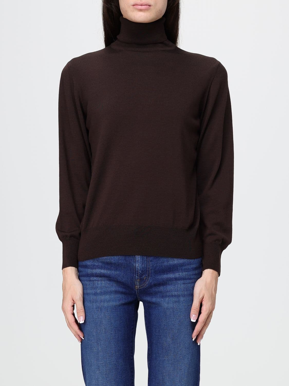 Incotex Wool Blend Turtleneck Jumper with Ribbed Trims
