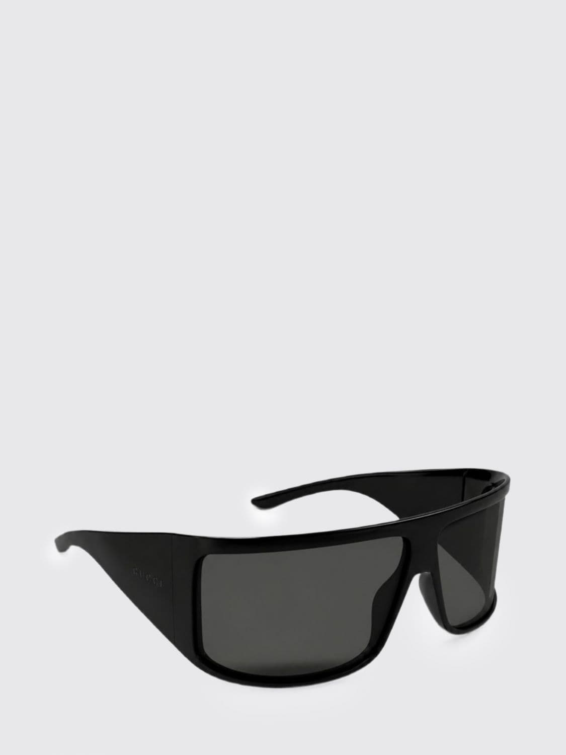 Gucci Rectangular Acetate Shield Sunglasses with Dark Lenses