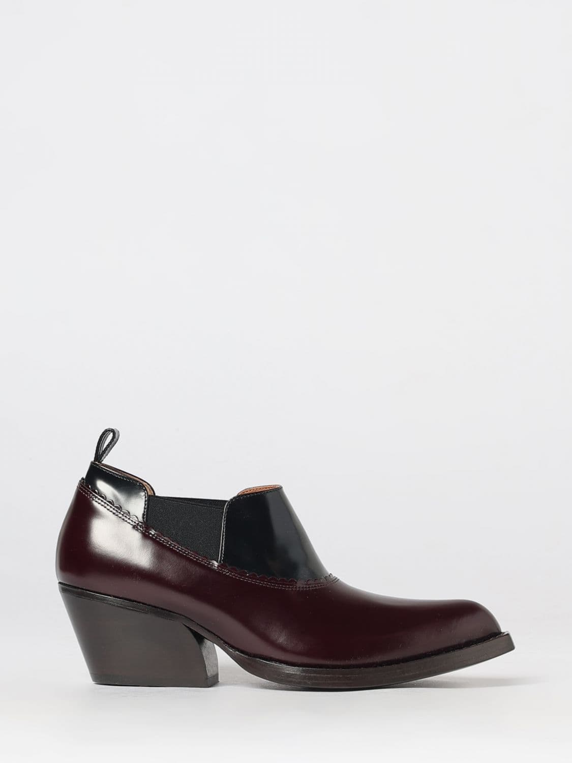 Marni Bicolour Brushed Calf Leather Texan Boots with Elasticated Ankle