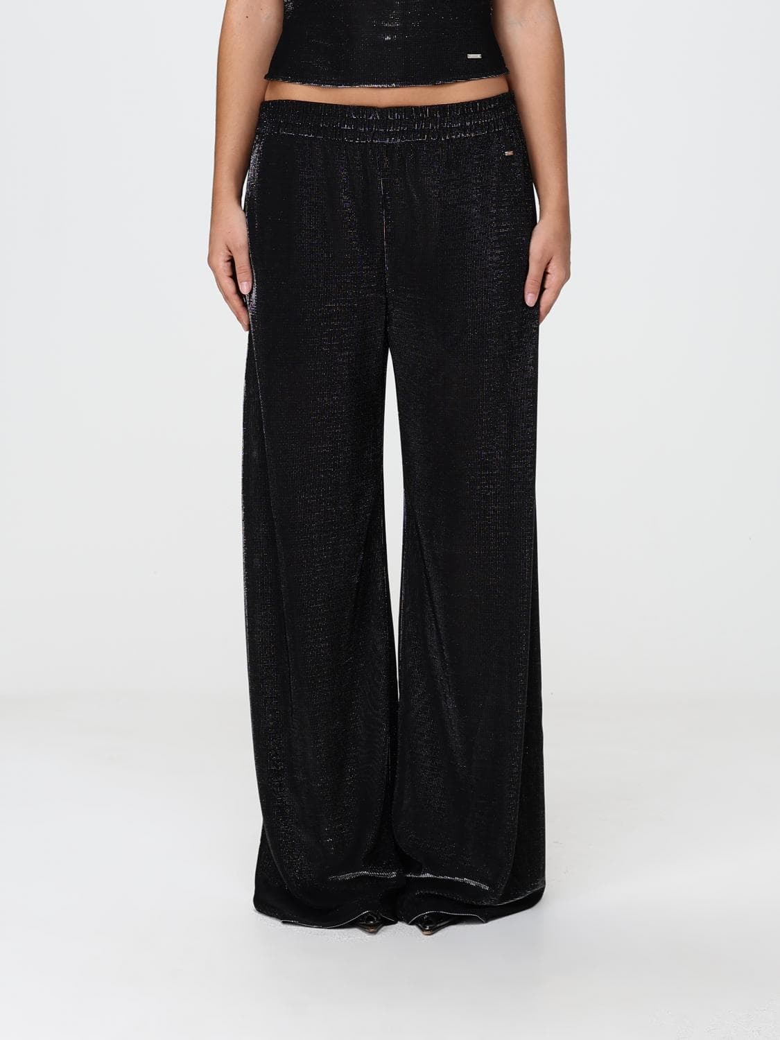 Gucci Wide-Leg Jersey Palazzo Trousers with Drawstring Waist