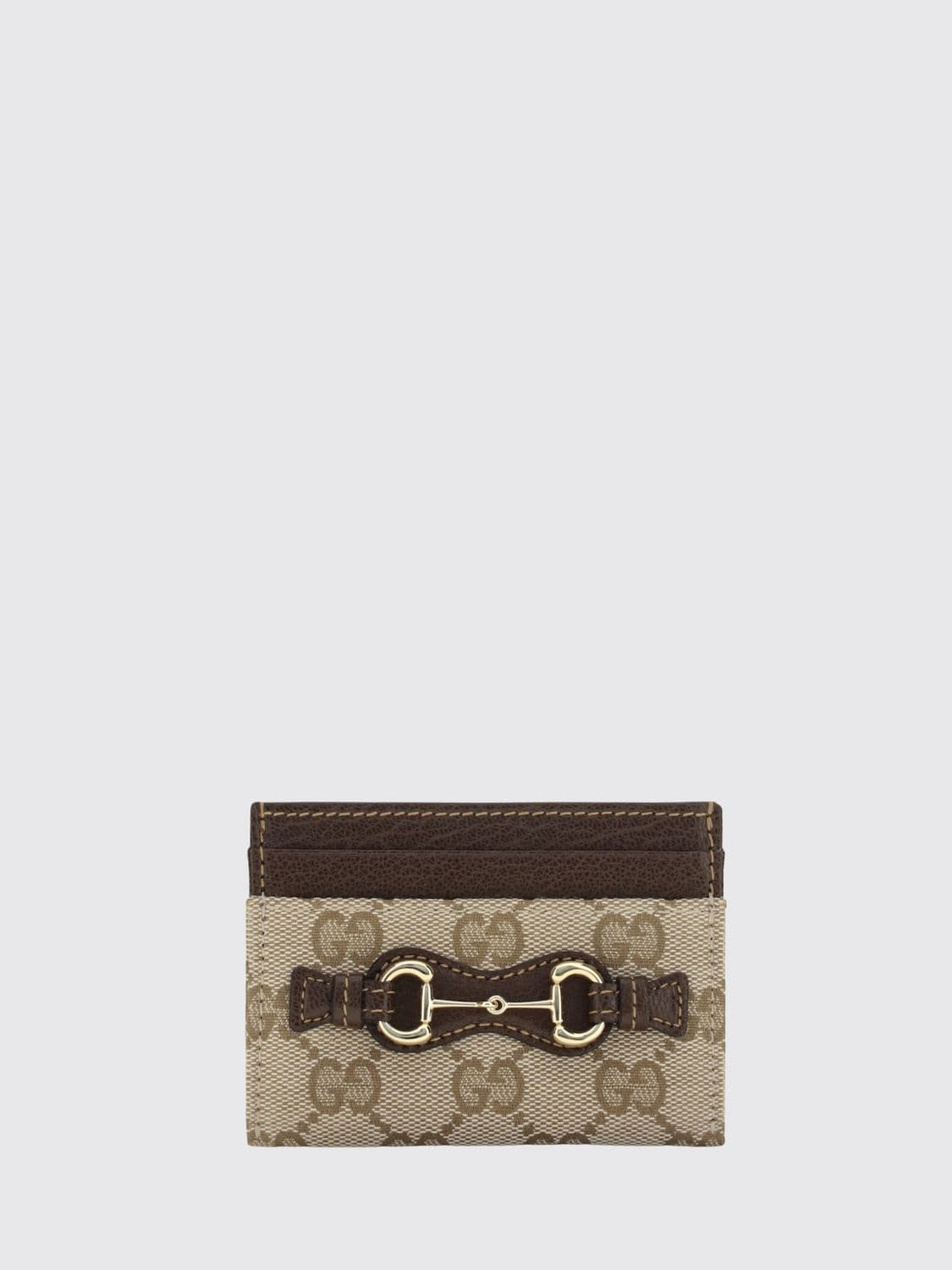 Gucci Horsebit Card Holder in GG Supreme Fabric with Four Card Slots · OS