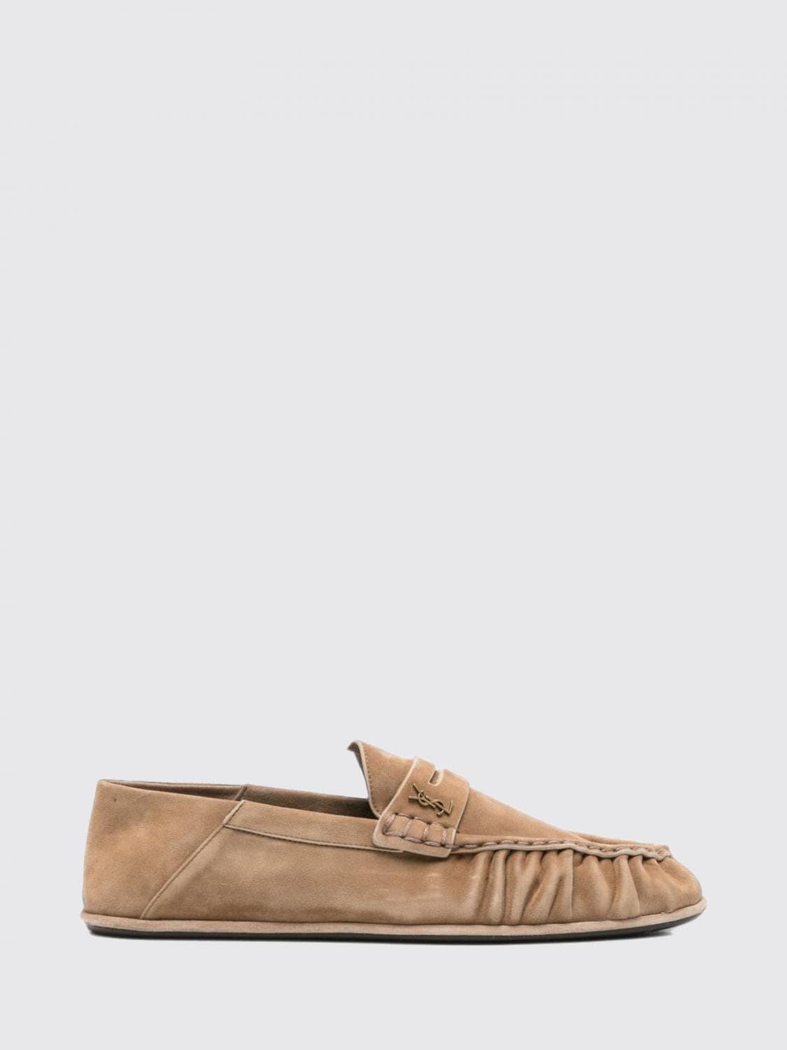 Saint Laurent Le Loafer Loafers in Suede Leather with YSL Monogram