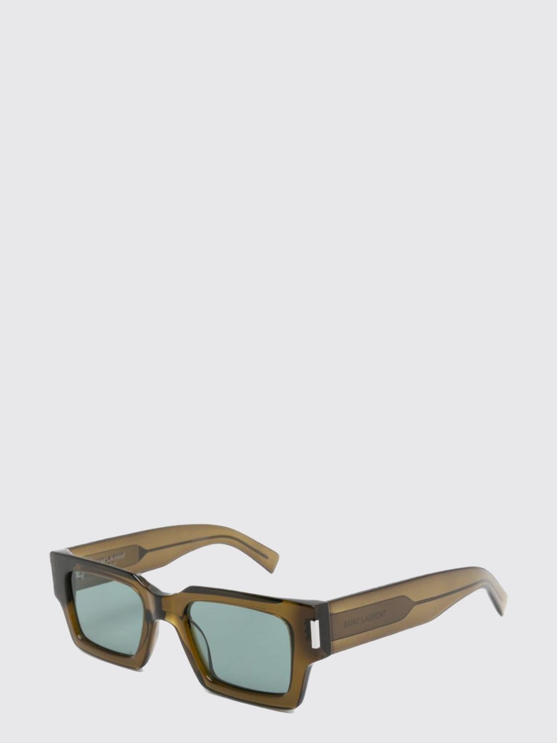 Saint Laurent Rectangular Acetate Sunglasses with Lettering Logo