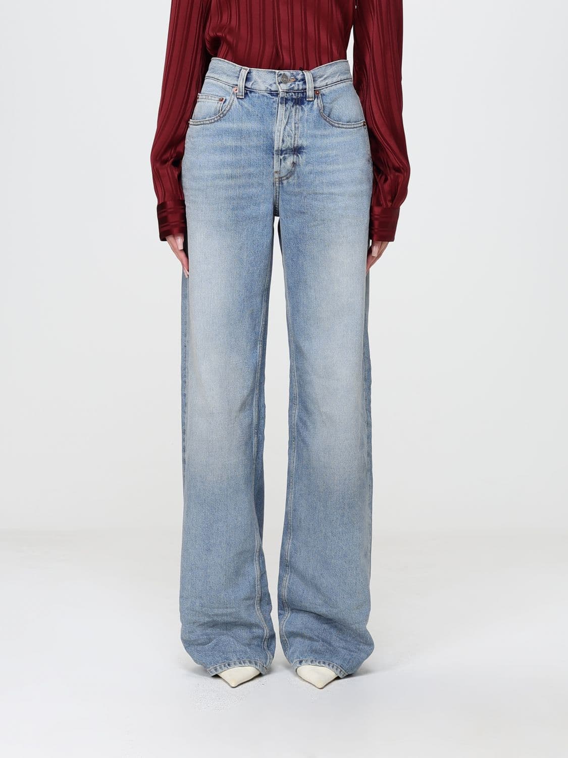 Saint Laurent Jeans Woman color Navy