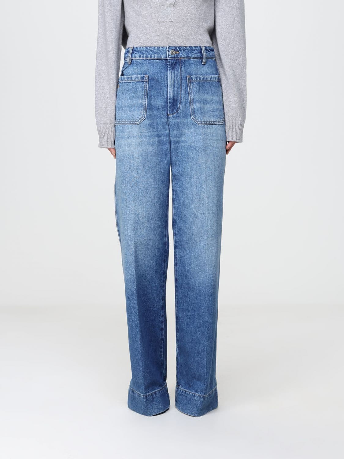 Victoria Victoria Beckham Alina High-Waisted Wide Leg Jeans with Patch Pockets · 26