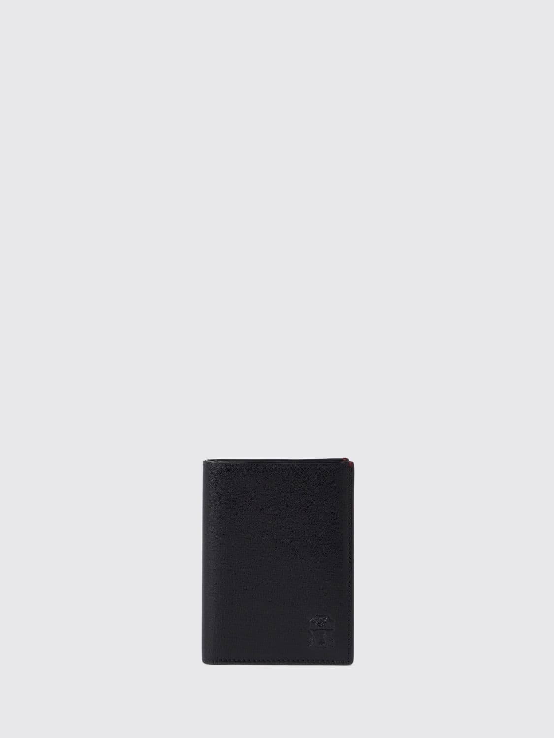 Brunello Cucinelli Bifold Calfskin Leather Card Holder with Embossed Logo · OS