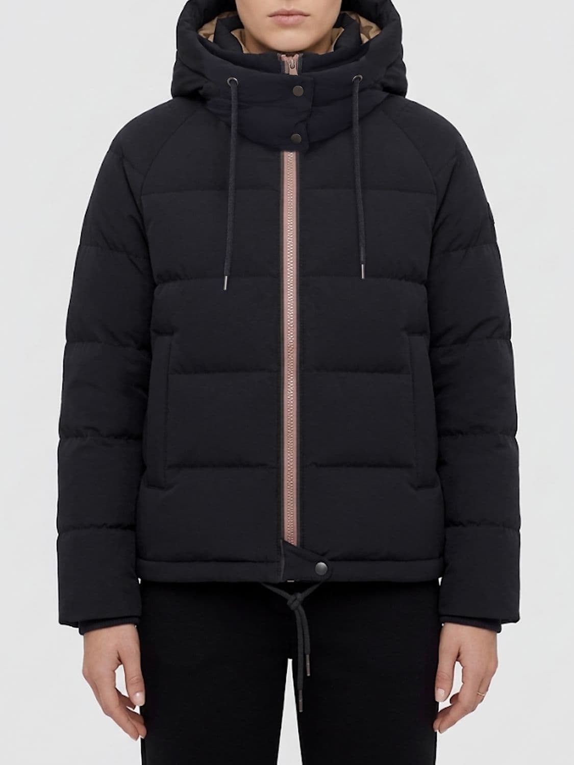 Brunello Cucinelli Short Quilted Nylon Puffer Jacket with Hood and Zip