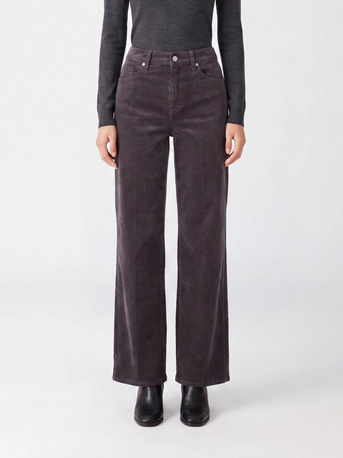 7 For All Mankind Lotta High-Waisted Straight Leg Corduroy Jeans
