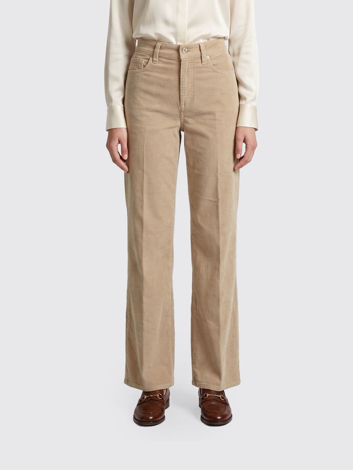 7 For All Mankind Lotta High-Waisted Straight Leg Corduroy Jeans