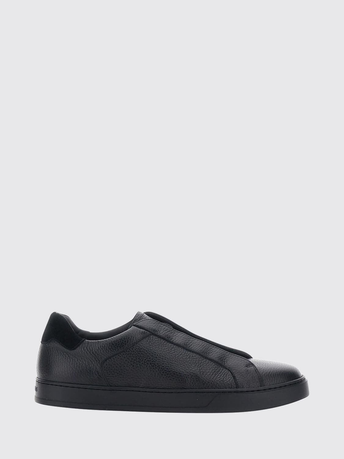 Doucal's Slip-On Trainers in Tumbled Calfskin with Elastic Laces