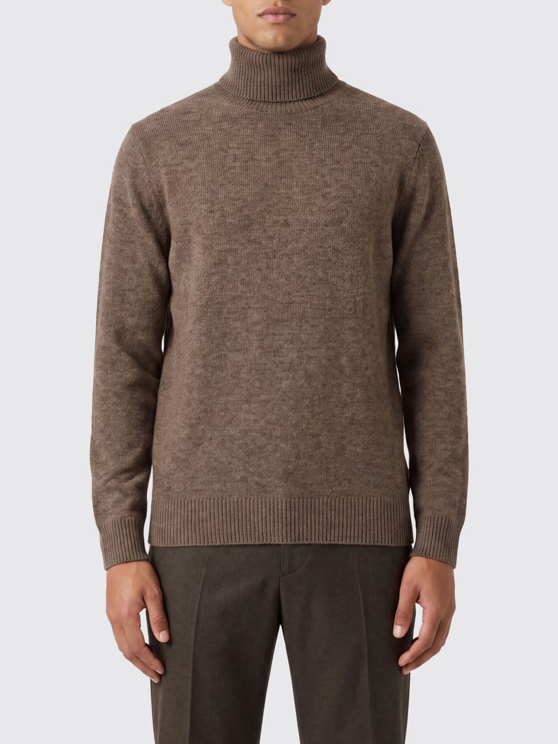 Ballantyne Long-Sleeved Bouclé Effect Wool-Blend Turtleneck Jumper
