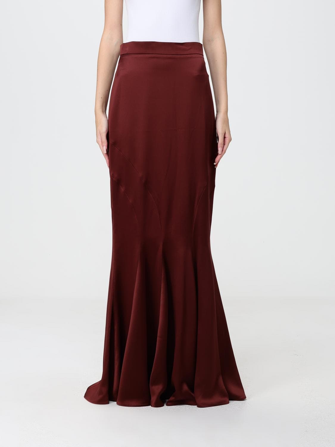 Max Mara High-Waisted Pencil Midi Skirt in Silk Crêpe with Train Detail