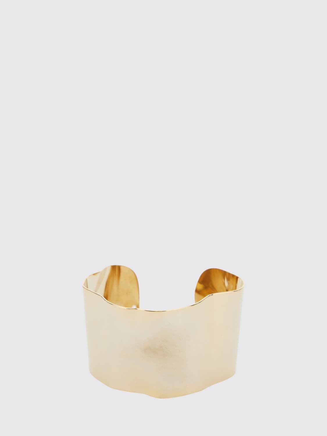 Semicouture Two-Tone Gold and Silver Brass Bangle Bracelet with Engraved Logo · OS