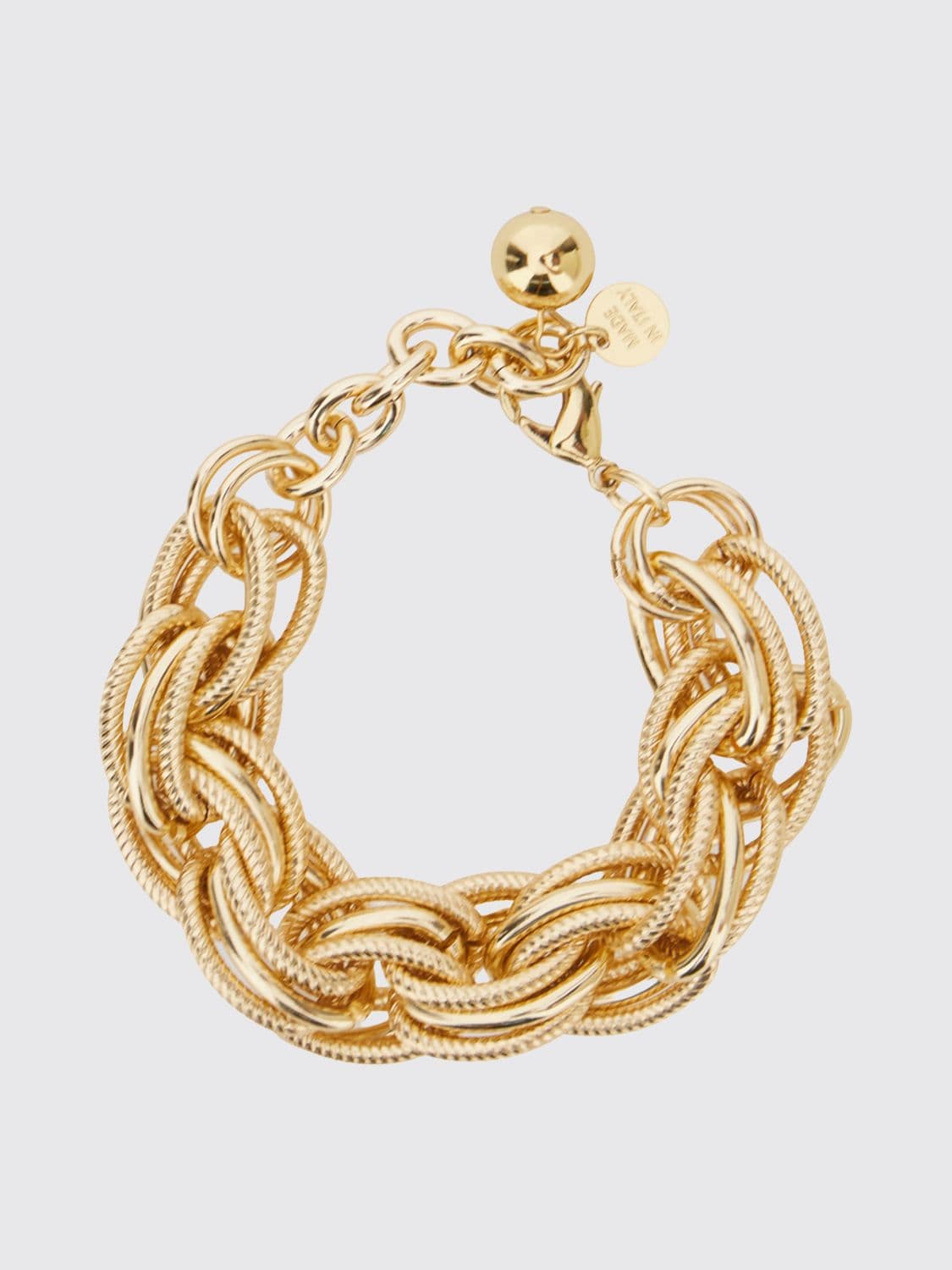 Semicouture Allie Gold-Tone Metal Bracelet with Agate Stone Detail · OS