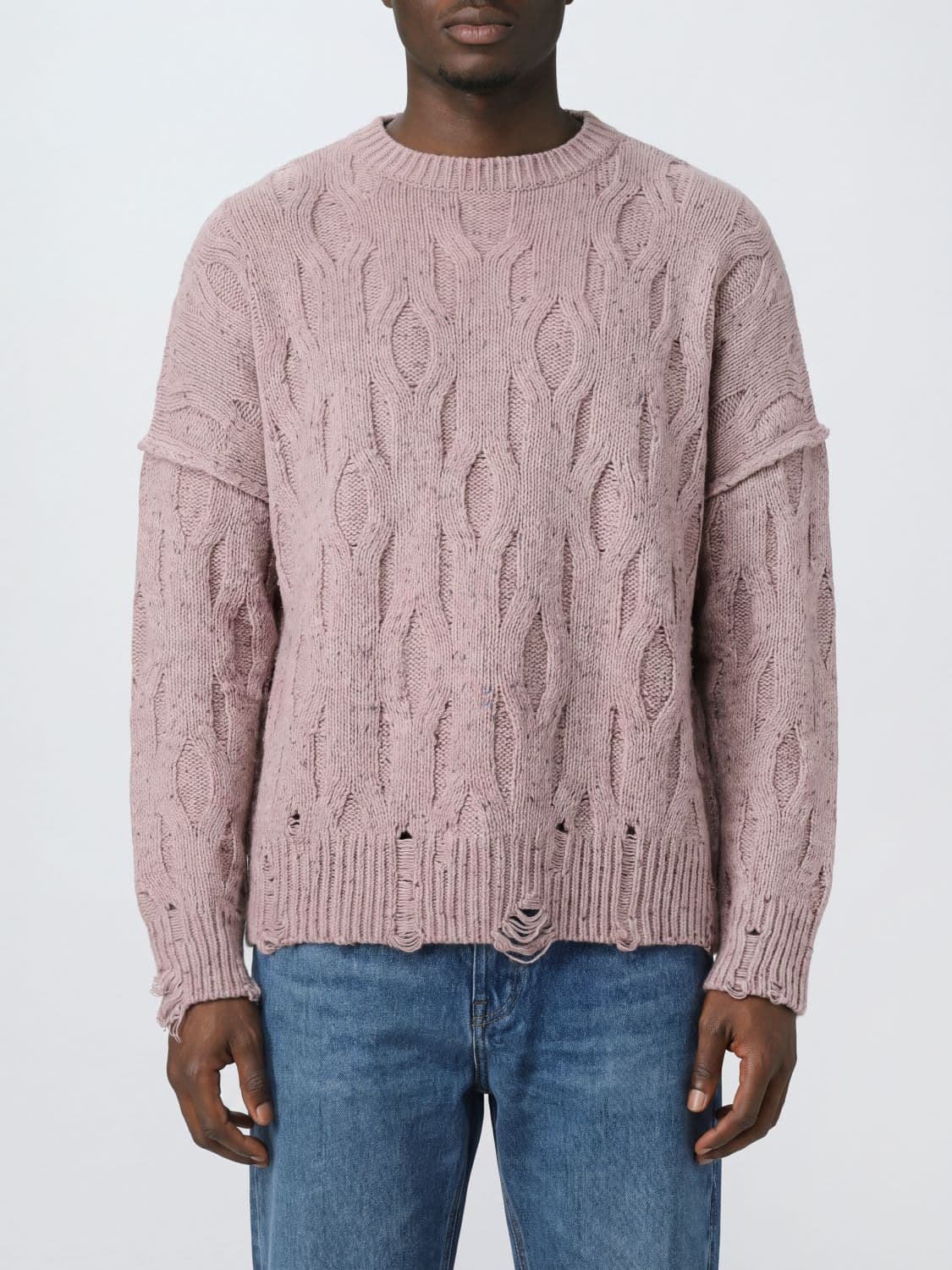 Represent Relaxed-Fit Distressed Wool-Blend Crew-Neck Jumper