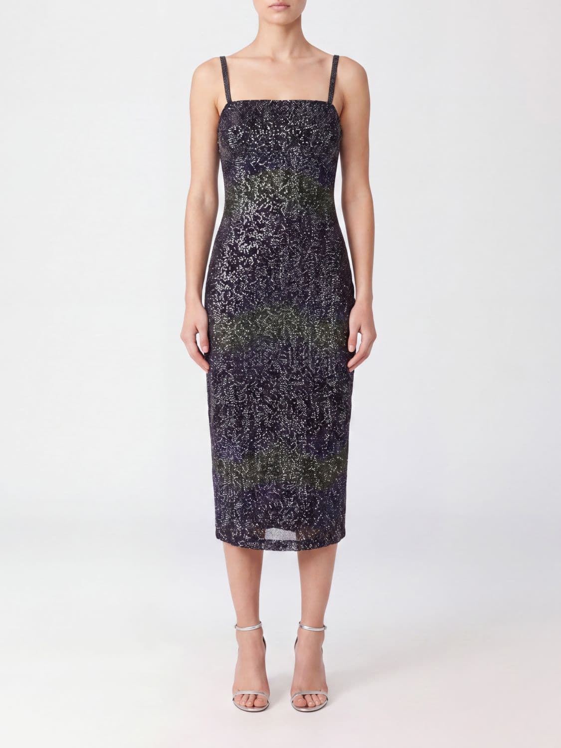Missoni Lurex Midi Sheath Dress with Sequins and Square Neckline