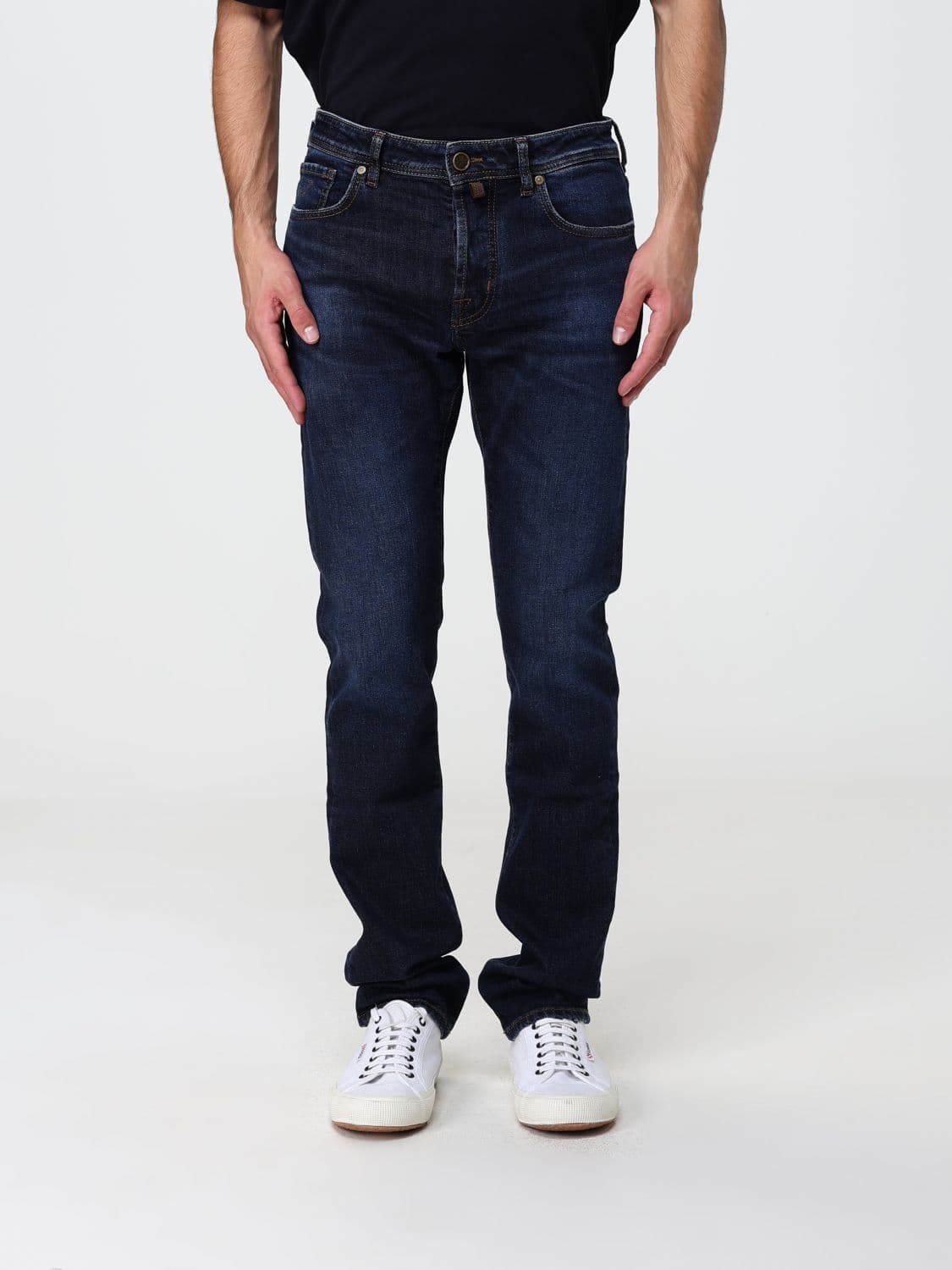 Jacob Cohen Slim Fit Jeans in Cotton Denim with Mid-Rise Waist and Five Pockets