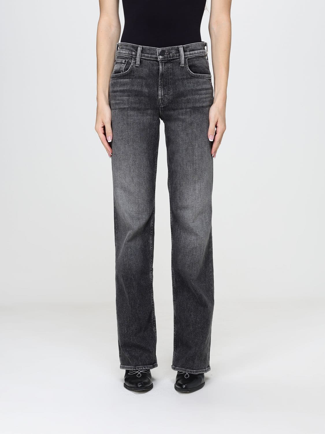 Mother The Bookie Sneak High-Waisted Bootcut Jeans in Recycled Denim