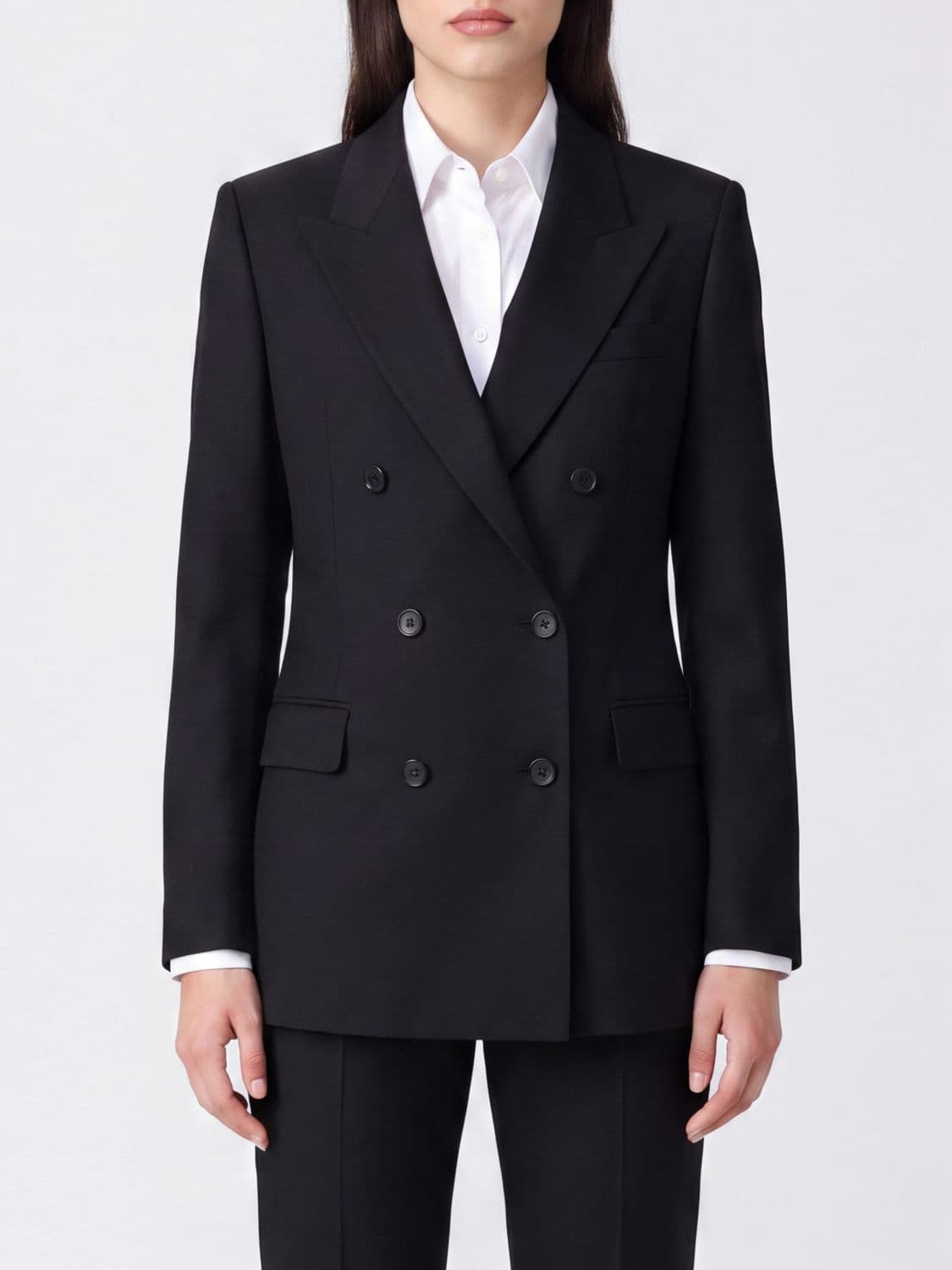 Tagliatore Double-Breasted Virgin Wool Blazer with Peak Lapels