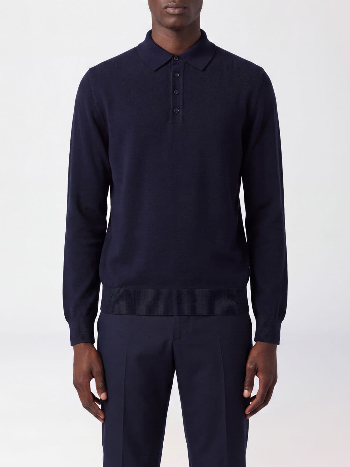 Kangra Long-Sleeved Extrafine Merino Wool Knit Polo