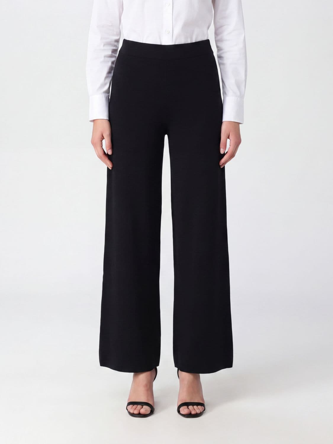 Parosh P. A.R. O.S. H. Wide-Leg Wool and Cashmere Knit Trousers with Elastic Waist