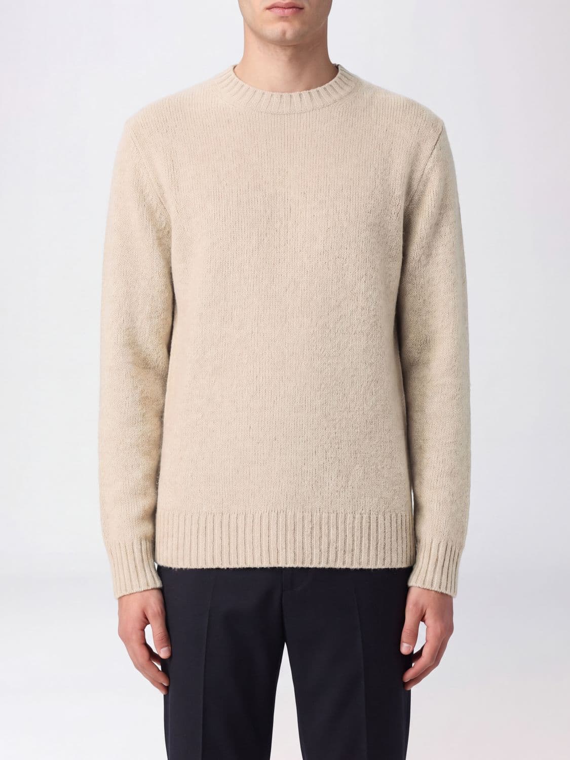 Kangra Wool and Cashmere Blend Crewneck Jumper with Ribbed Trims