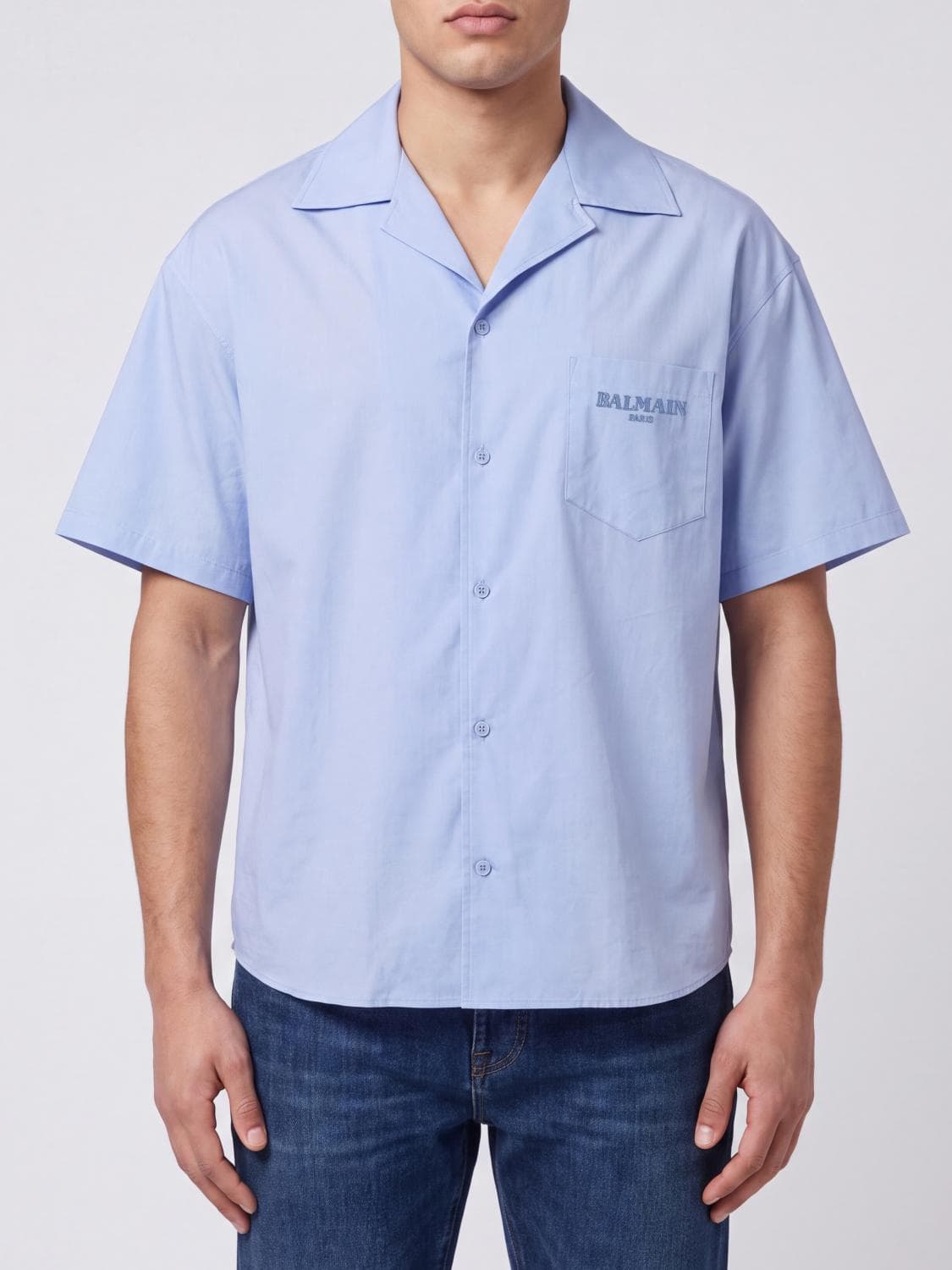 Balmain Shirt Men color Blue