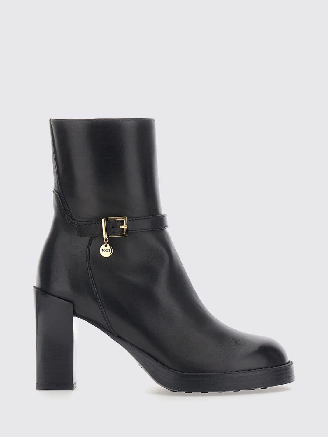 Tod's Smooth Calfskin Ankle Boots with High Block Heel